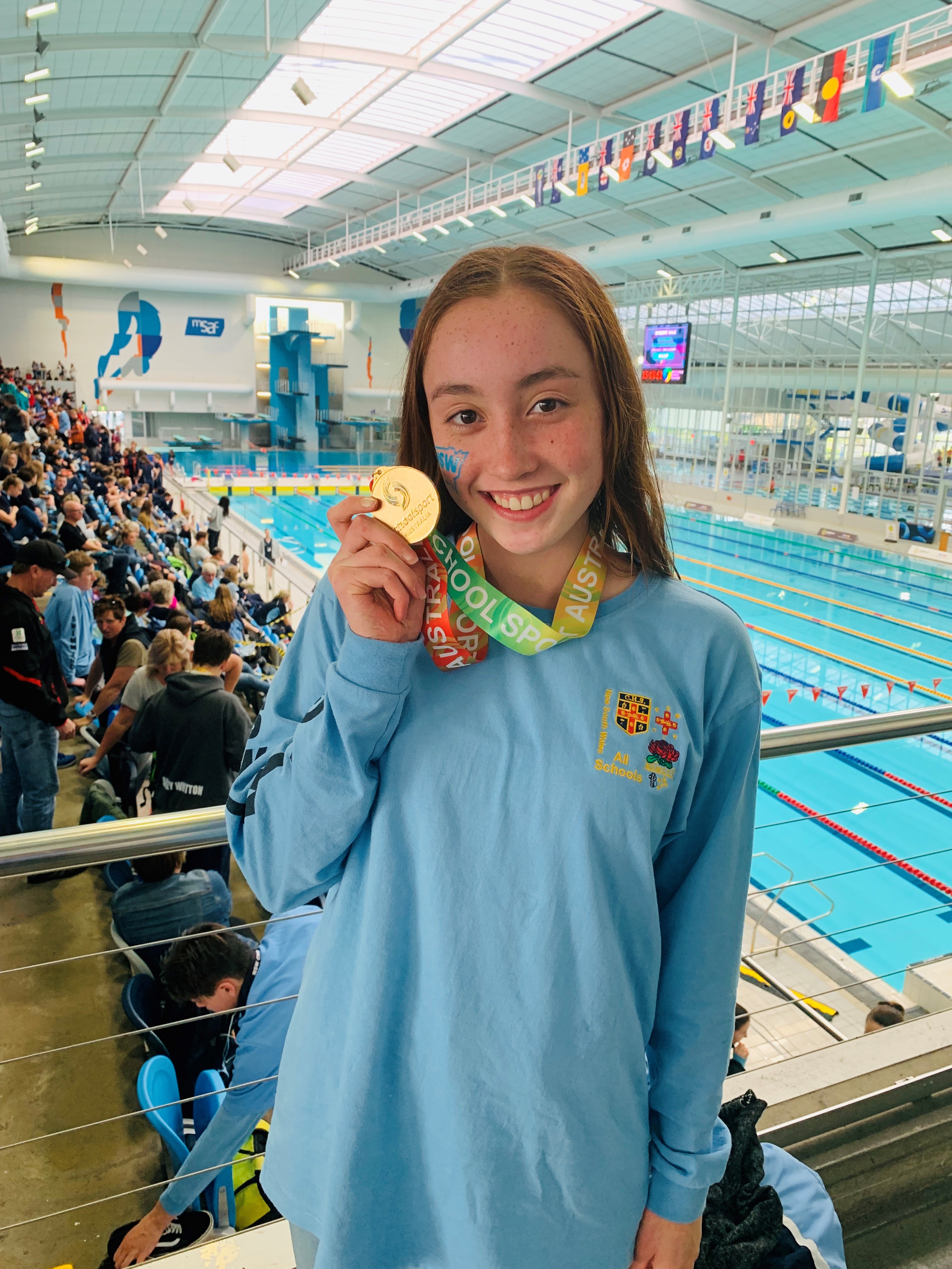 Natalie Wins Gold at the National Swimming Championships